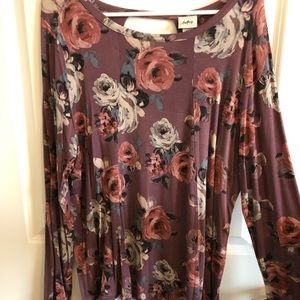 Mauve floral blouse